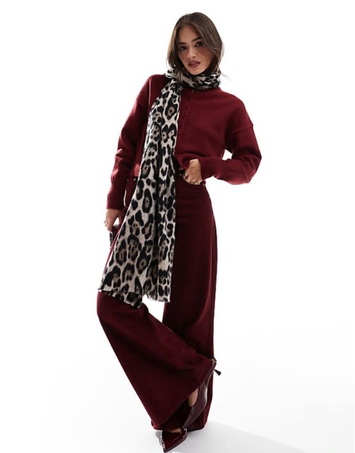 oversized leopard print scarf