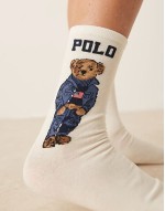 bear sock in cream