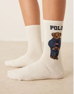 bear sock in cream