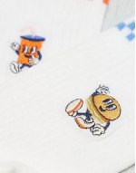 2 pack fast food character graphic sock in ecru