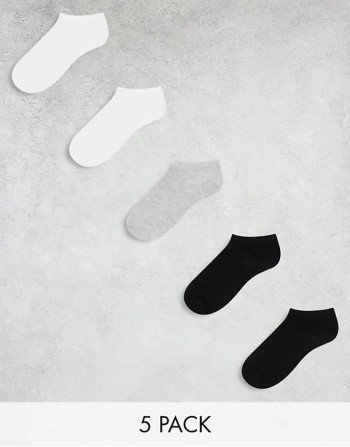 5 pack trainer socks in multi