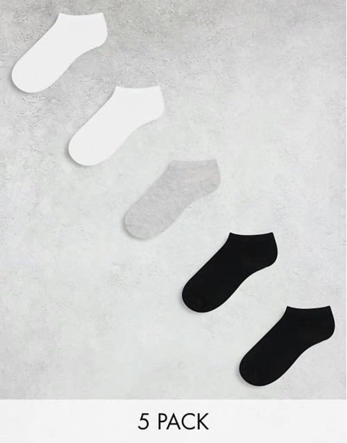 5 pack trainer socks in multi