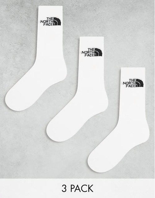 Simple Dome 3 pack logo socks in white
