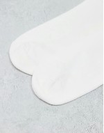 2 pack lemon & cherry embroidery sock in white