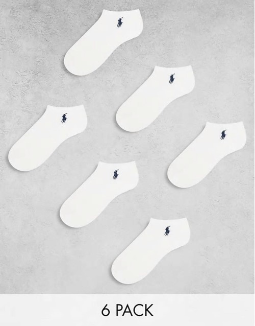 6 pack trainer socks in white