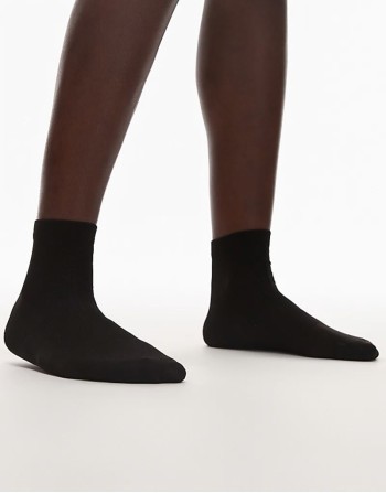 sheer ribbed socks in black
