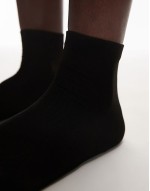 sheer ribbed socks in black