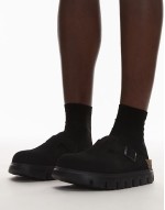 sheer ribbed socks in black