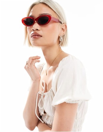oval sunglasses in red