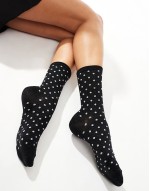 glitter polka dot socks in black