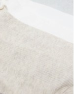 4-pack ribbed ankle socks with frill edge in white and beige