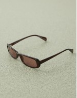thin rectangle sunglasses in brown
