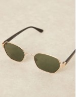 metal angular square sunglasses with g15 lens