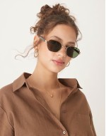 metal angular square sunglasses with g15 lens