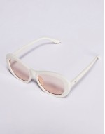 chunky oval frame sunglasses in off white