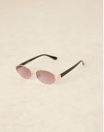 DEISGN metal oval sunglasses in gold with black arms