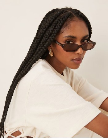 Lola slim oval sunglasses in coffee