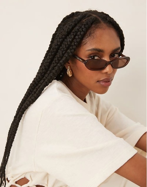 Lola slim oval sunglasses in coffee