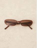 Lola slim oval sunglasses in coffee