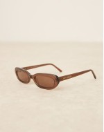 Lola slim oval sunglasses in coffee