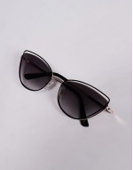 calanderiel metal cat eye sunglasses in black and silver