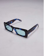 Premium Zanzibar rectangular acetate sunglasses in blue tort