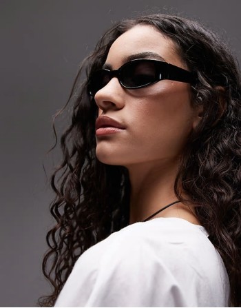 Ibiza slim racer wrap sunglasses in black