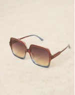 oversized 70s sunglasses in brown blue fade
