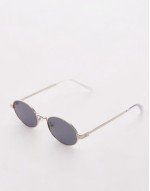 poseidon deux round metal sunglasses in silver and black