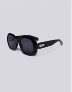 Quay impromptu oversized round sunglasses in black