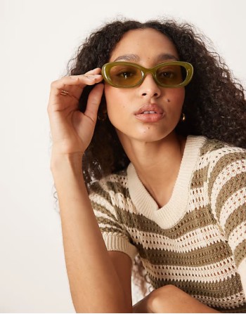 oval sunglasses in pale green