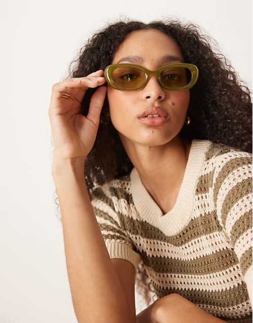 oval sunglasses in pale green