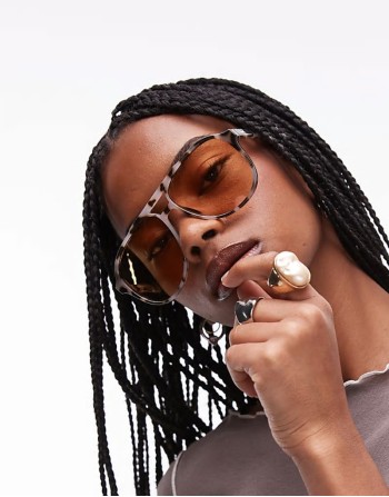 tragic magic aviator sunglasses in cookie tort with amber lens