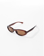 slim wraparound sunglasses in brown