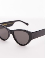 premium round cat eye sunglasses in black