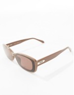 Quay vibe check rectangle sunglasses in brown