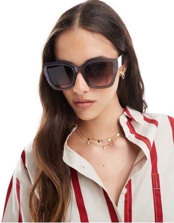 Haedus oversized square sunglasses in grey smoke