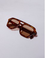 angular aviator sunglasses in tort