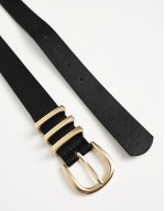 gold buckle belt in black