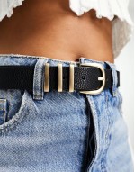 gold buckle belt in black