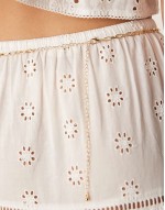 waist and hip chain belt with faux shells charms and stones in gold