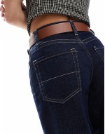 oval buckle jeans belt in tan