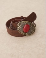 red stone vintage belt in brown