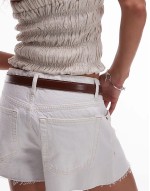 classic gold oval buckle belt in brown