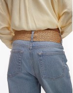 woven belt in light beige